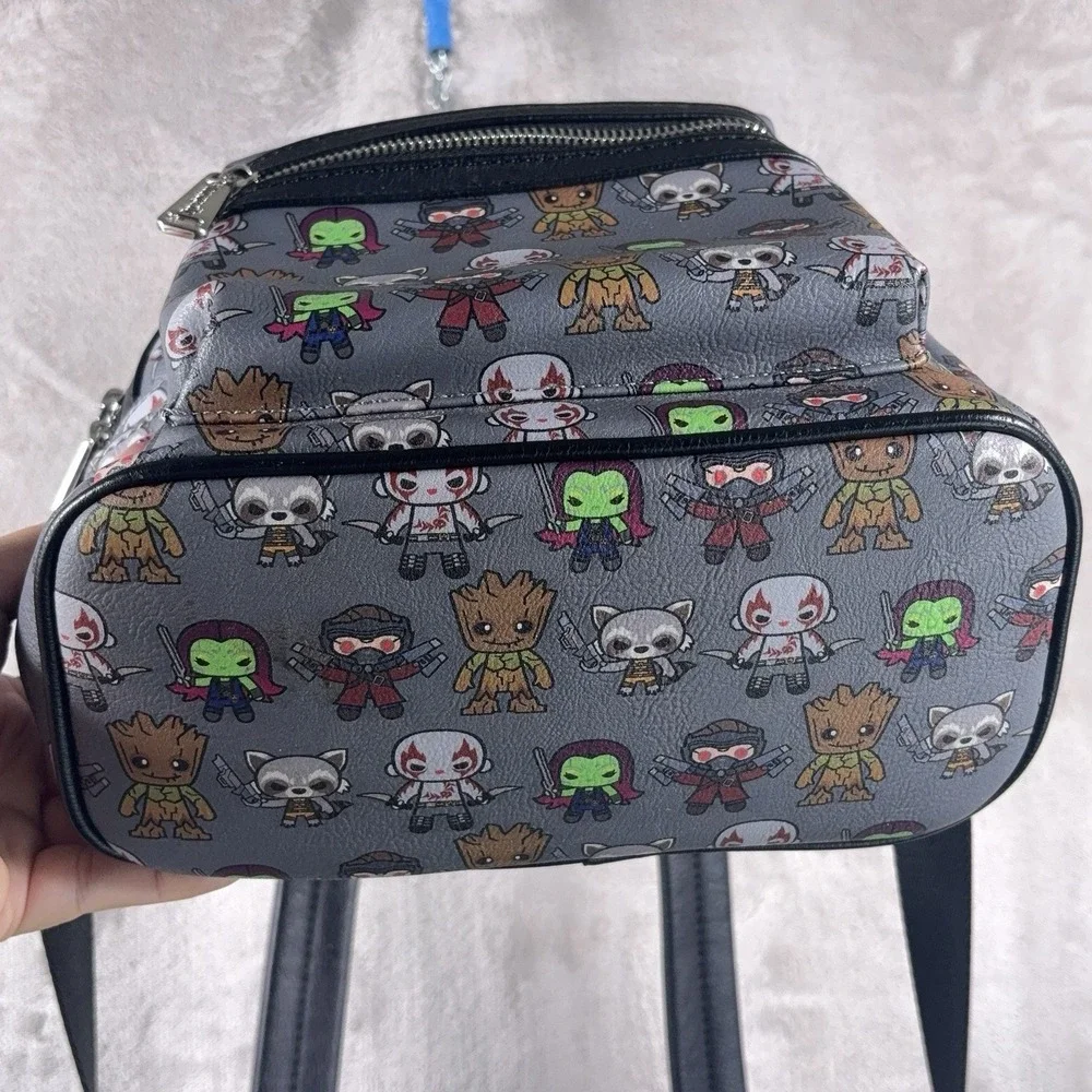 Loungefly Marvel Guardians of the Galaxy Chibi AOP Mini Backpack Gray